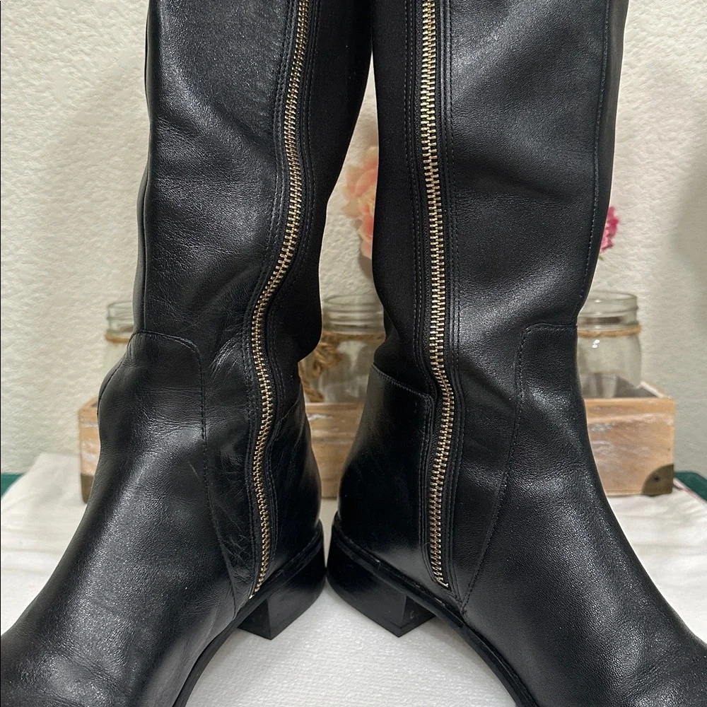 Michael Kors Black Leather Over the Knee Boots - Picture 9 of 12